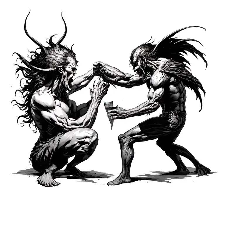 Good Vs Evil With A Good Person Trying To Fight The Good Fight