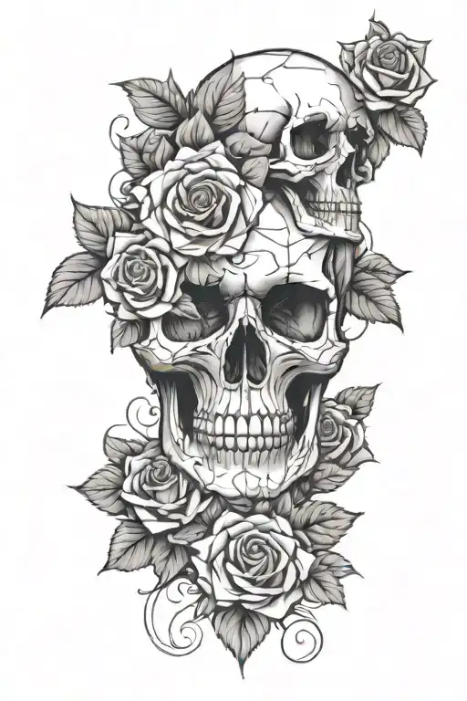 Skull And Roses Geometric