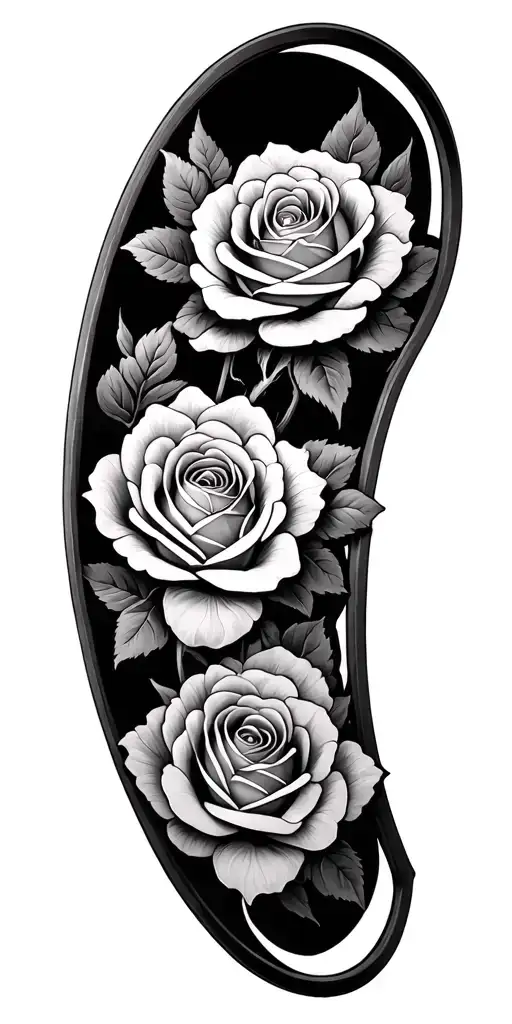 Roses Wagon Wheel Intertwined