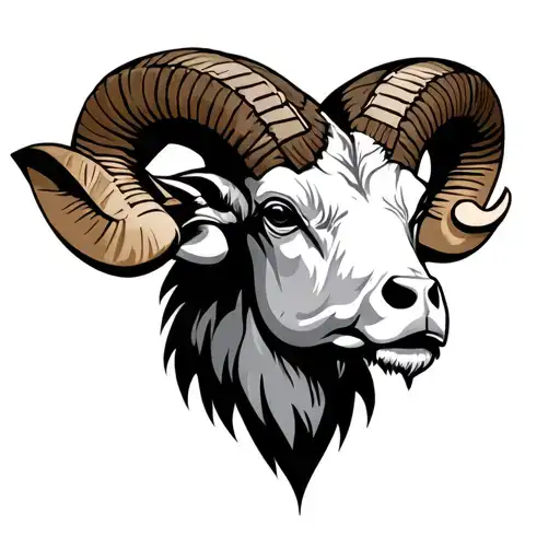 Aggressive Aries Ram Head