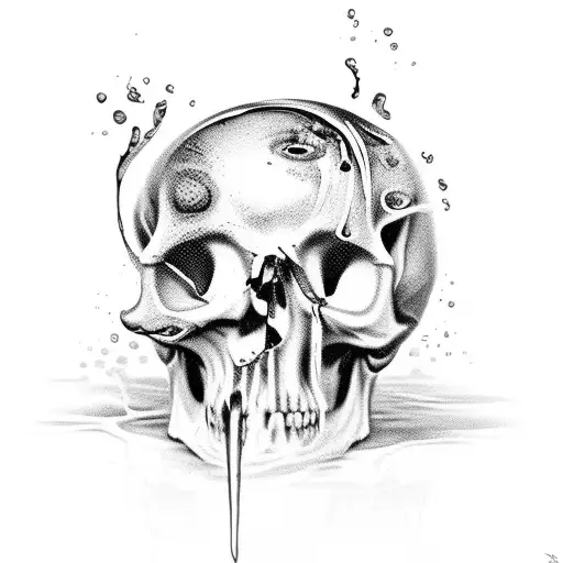 The Quote Memento Mori Wrapping Around A Melting Skull