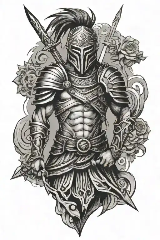 Warrior Within Him Like He Tattoo Design
