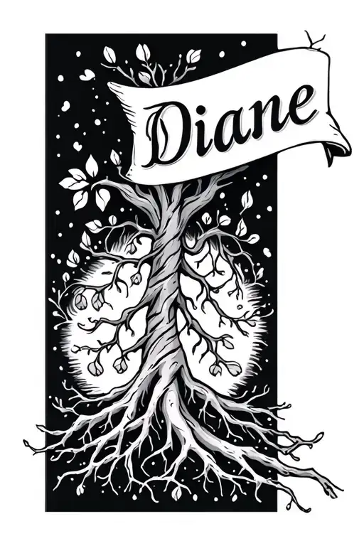 My Grandma Name Diane With Roots Coming Out It Forearm