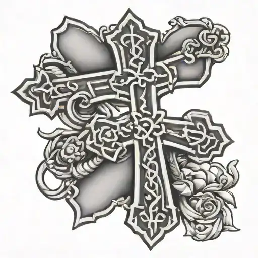 Patience In The Plan Christian Cross Outline