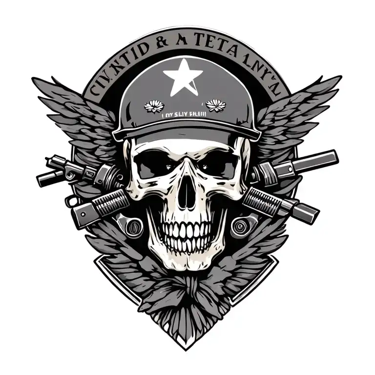 Military Tattoo Design Combining Elements