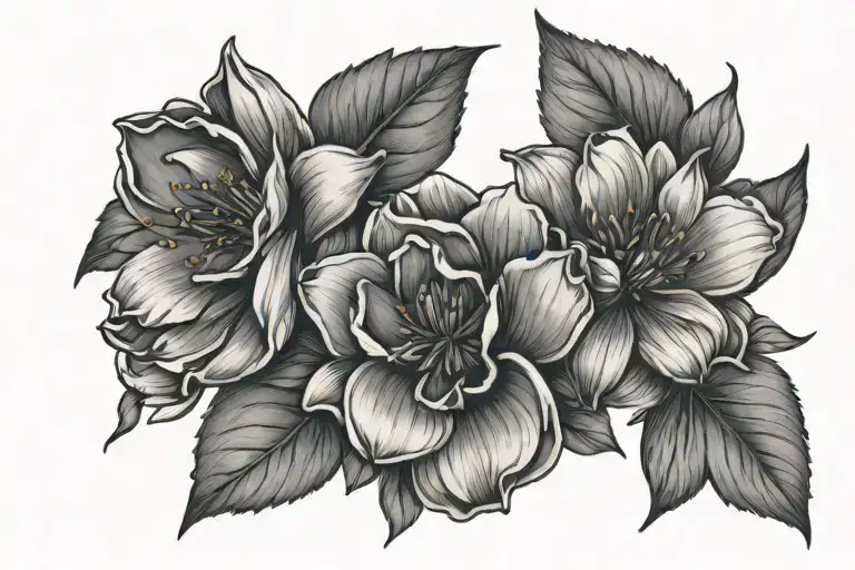 February And May Birth Month Flower Fine Line