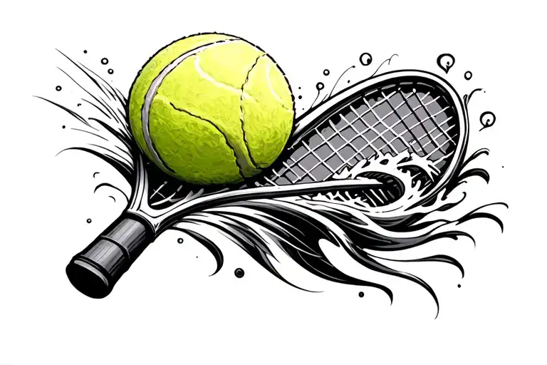 The Ocean Waves Combine Tennis Racket Tennis Ball