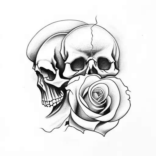 Skull And Roses With A Meaningful Quote
