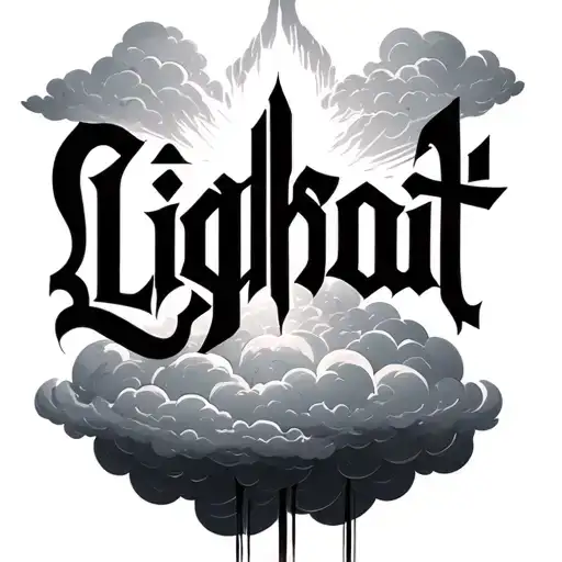 The Word Lightsout With Clouds Around It
