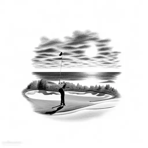 Golf Course At Sunset Ocean Overlook