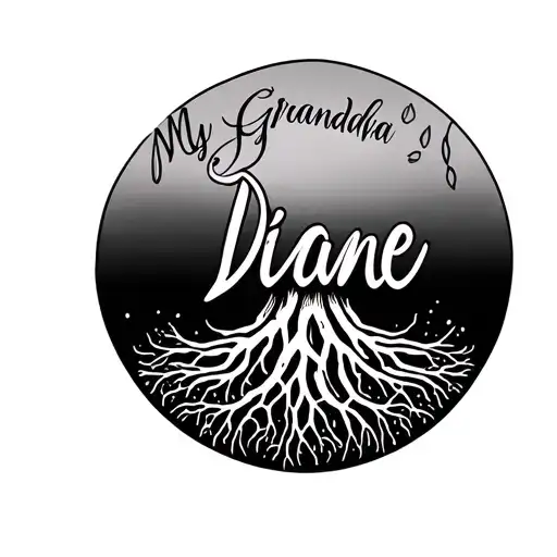 My Grandma Name Diane With Roots Coming Out It Forearm