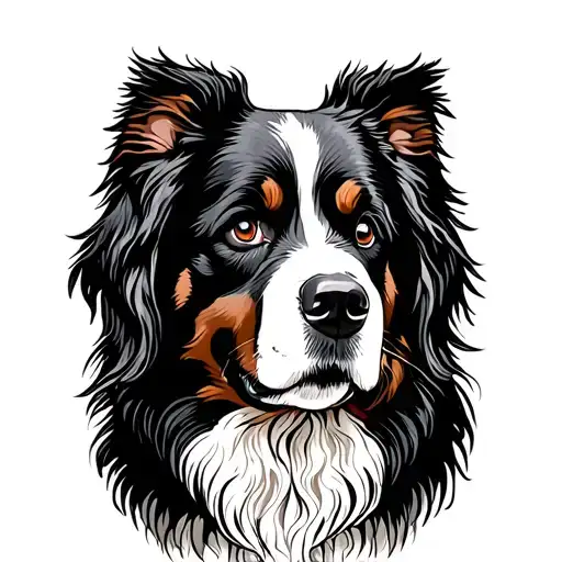 Bernese Mountain Dog Folk Art