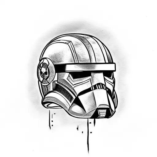 Captain Rex Helmet With Crossbones In The Background