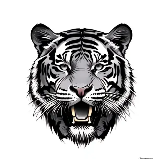 Tiger Not Just Head But Body Wrapping Around Fore Arm