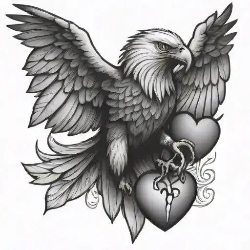Eagle Holding A Heart Shape
