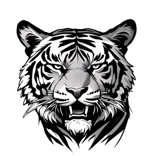 Tiger With Samurai Sord