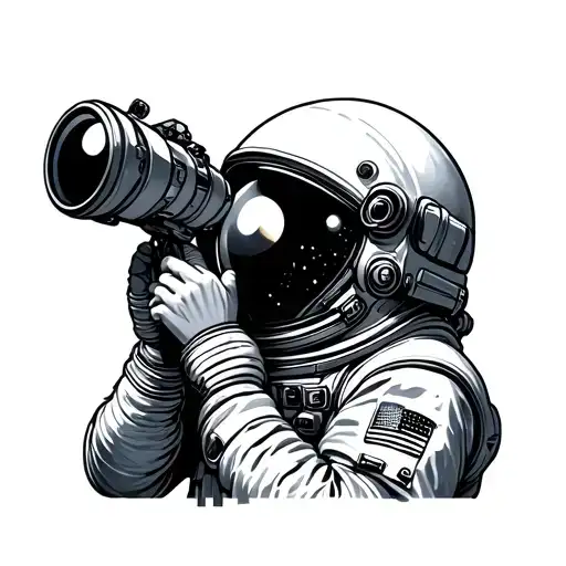 Astronaut Looking Through Telescoop