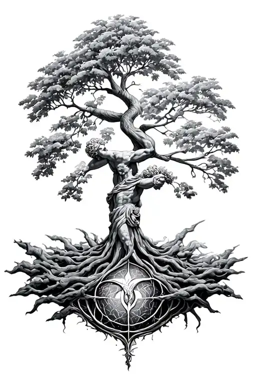 Greek Gods With Tree Of Life