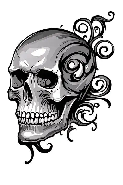 Skull With Swirls