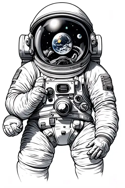 Astronaut Looking Through Lens