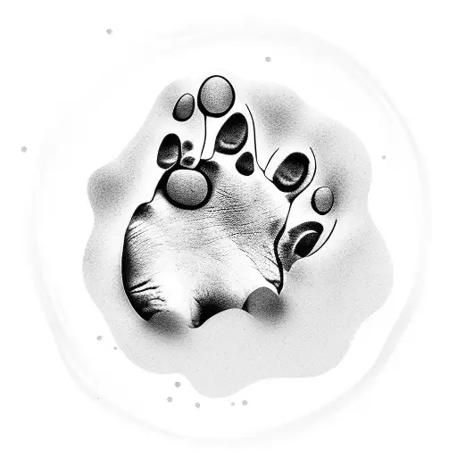 Dog Paw Prints Forming A Barbell