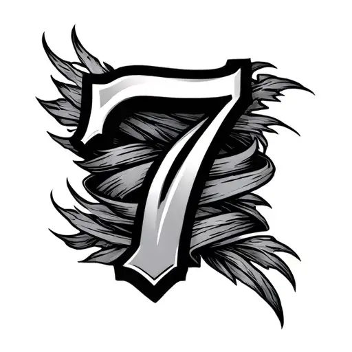 A Combination Of Symbol Wrapped In Front Number 7