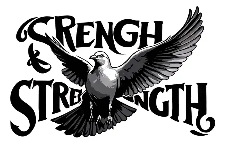 Quote About Strength With A Dove Flying