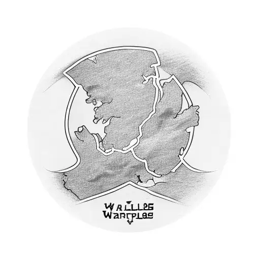 Map Of Wales Incorporated Into A Football Design