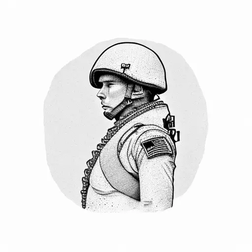 A Soldier Playing A Guitar On The Shores Of The Kuril Islands