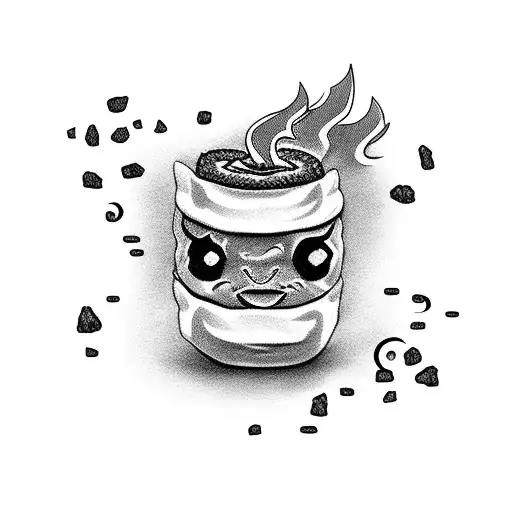 Sushi Roll With Fire Around It