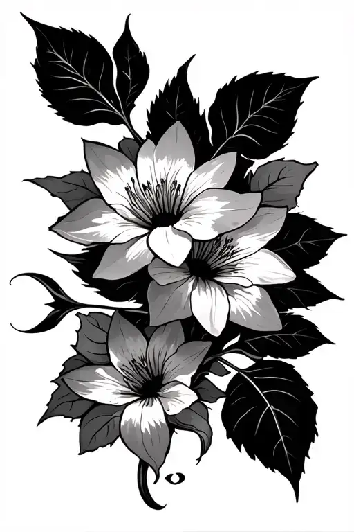 Arrow With Water Lily And Morning Glory Flowers Intertwined