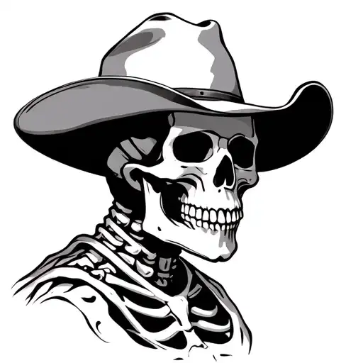 Skeleton With Tipping Cowboy Hat