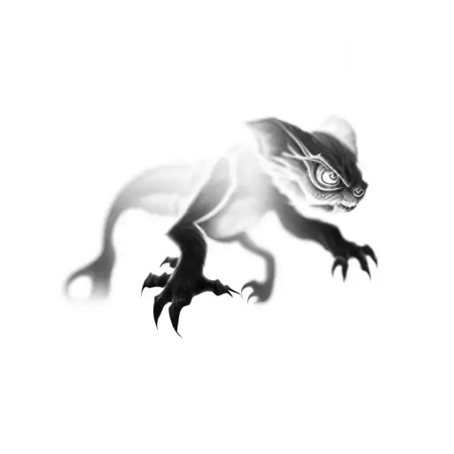 A Creature In The Dark With Eyes And Claws