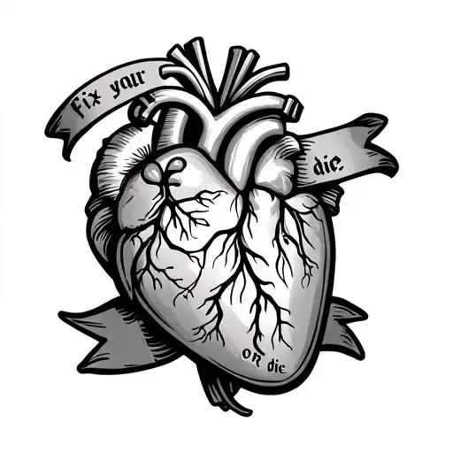 Medical Heart Shape With Scroll That Says Fix Your Hearts Or Die