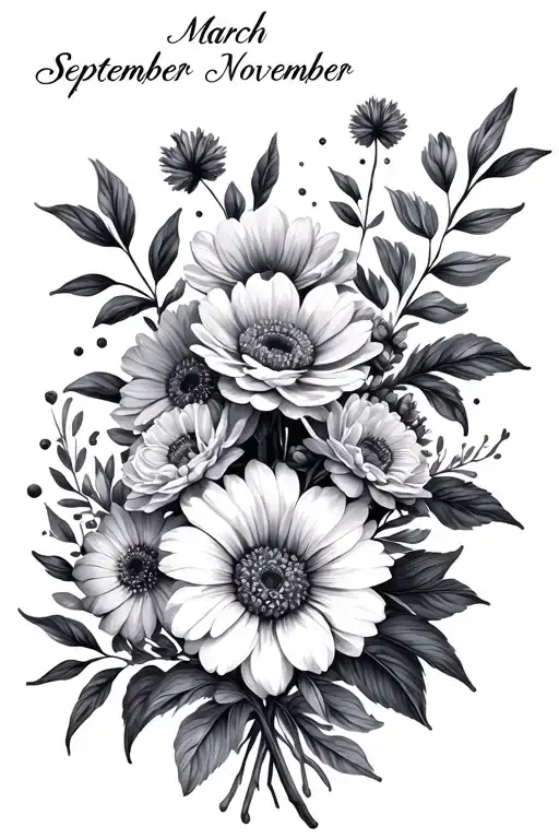 September March November Birth Flowe Bouquet Made