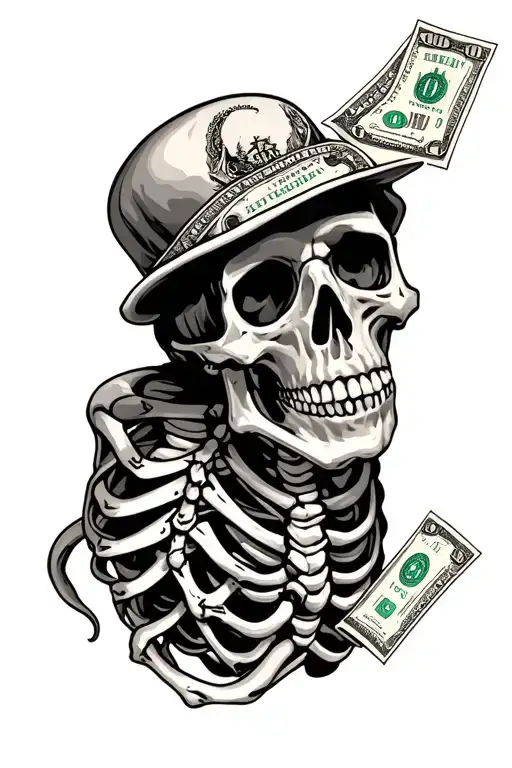 Skeleton And Dollar