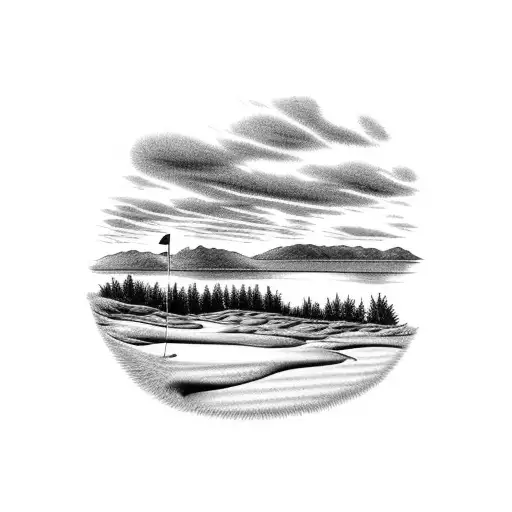 Golf Course At Sunset Ocean Overlook