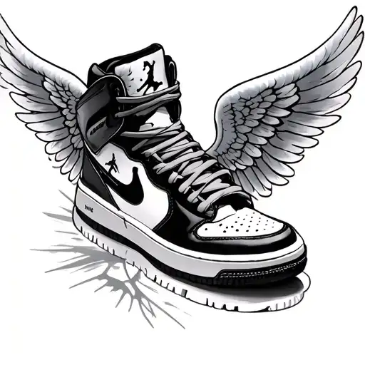 Jordan Shoe With An Angel Wings With Long Live Cassidy Rock