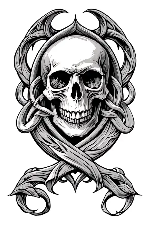 Skull Triskelion Symbol