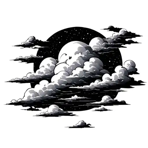 Night Sky Clouds Background Spooky
