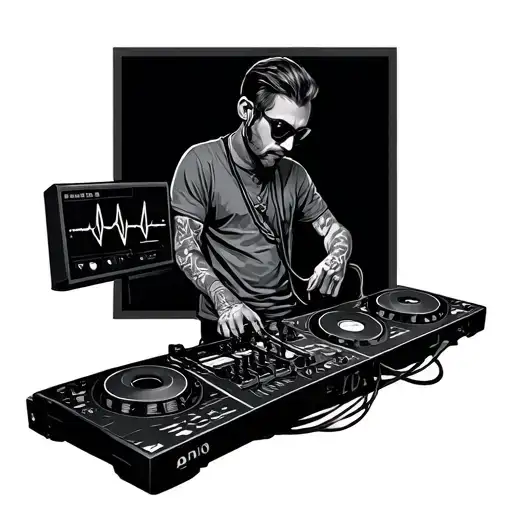 Dj Elements With Ekg Line