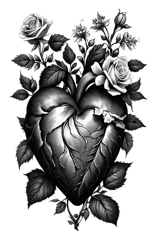 Rose Larkspur Heart Garland