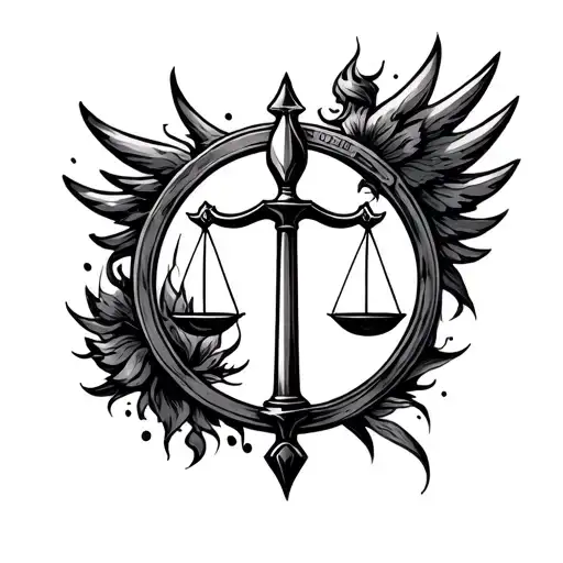 Justice Symbol Incorporating Elements