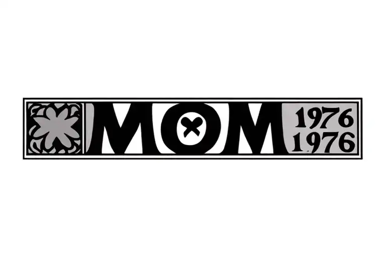Cross With The Date 1976 And The Word Mom