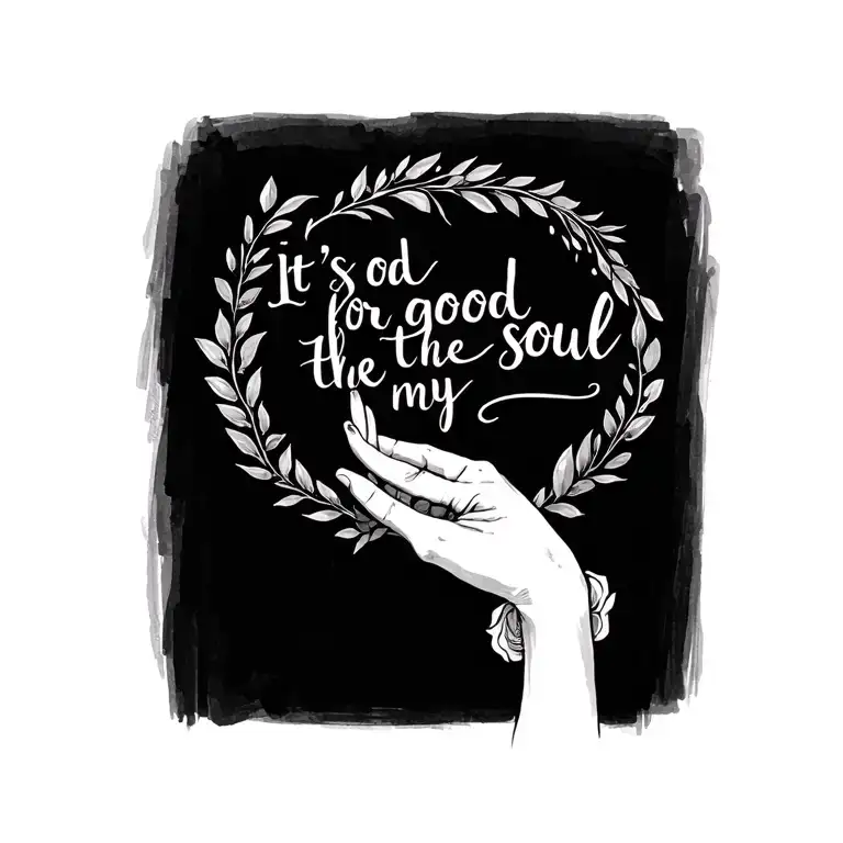 It's Good For The Soul Written In Delicate Script Aound My Wrist