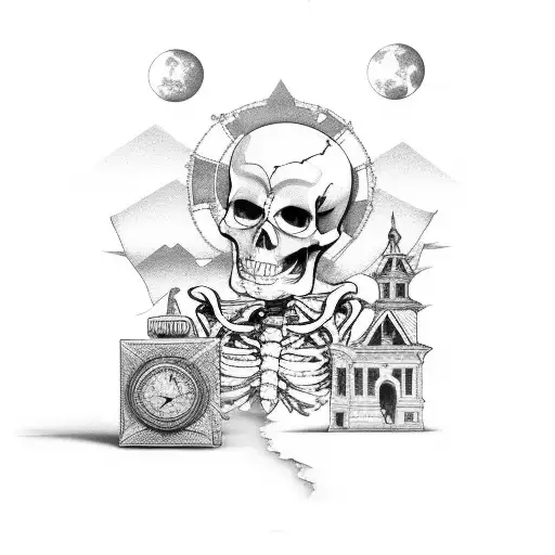 Skeleton Travelling The World