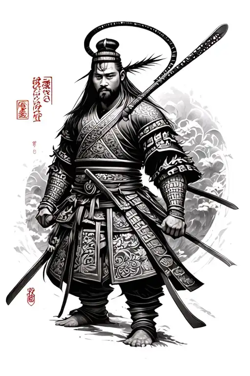 Japanese Warrior On Forarm Half Sleeve