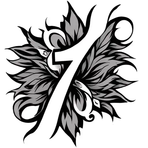 Tribal Tatoo With Number 7 And Nirvana's Group Style