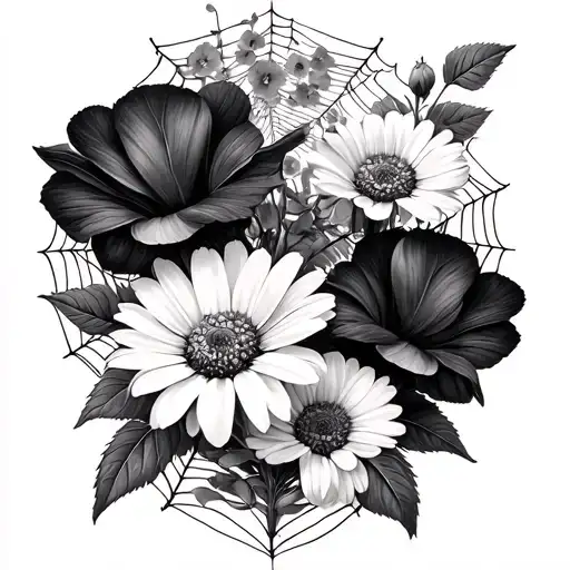 Sweet Peas And Daisy's And Spider Webs Wrapping