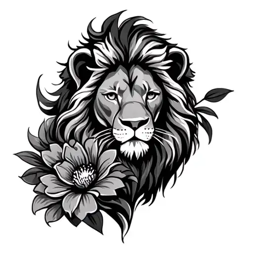 Lion With A Flower